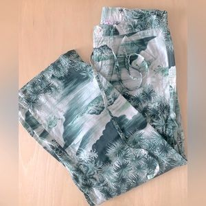 Lucky Brand Hawaiian Tripical Print Hula Wear Dungarees Capris Pants